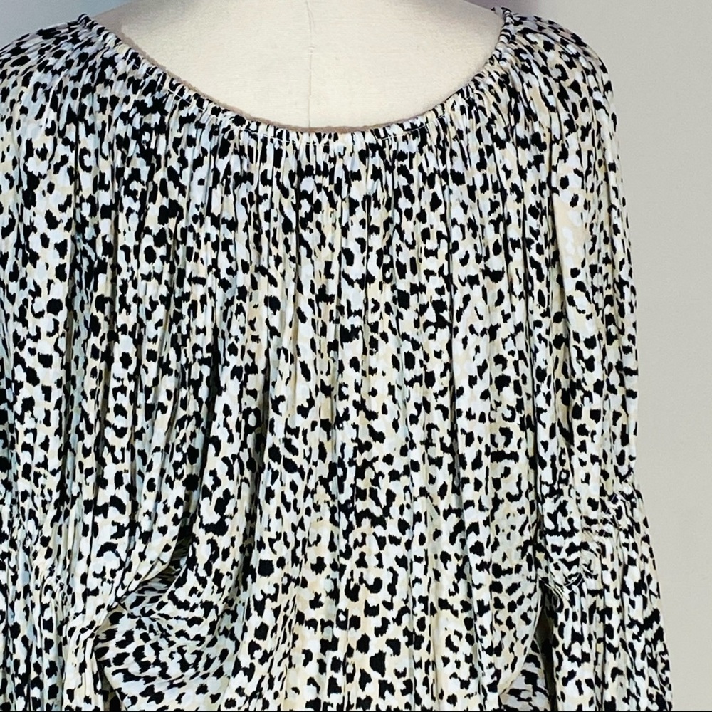 WITCHERY Womens Size 6 Ladies Animal Print Gathered Top Size 6 - Picture 8 of 16